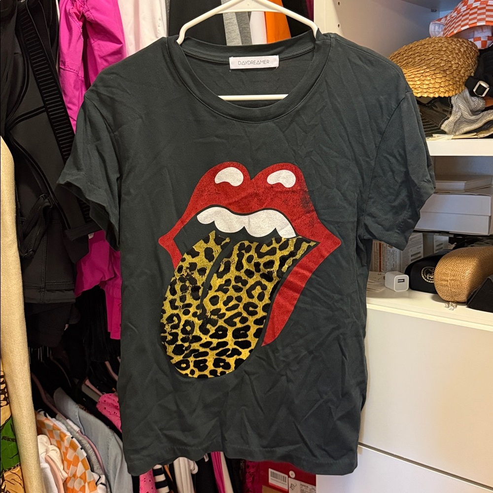 Graphic Tee with Leopard Tongue Design